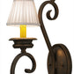 Meyda Lighting Fernando 5" Gilded Tobacco Wall Sconce With White Pleated Textrene Shade