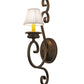 Meyda Lighting Fernando 5" Gilded Tobacco Wall Sconce With White Pleated Textrene Shade