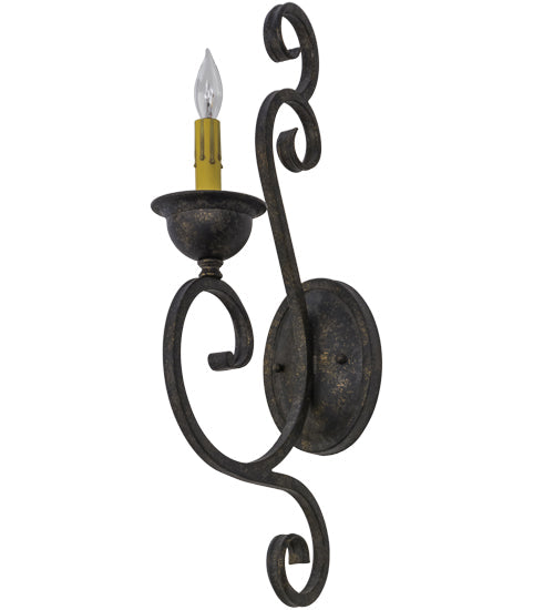 Meyda Lighting Fernando 5" Golden Bronze Wall Sconce With Ivory Faux Candlelight