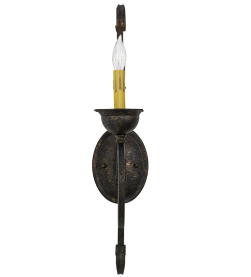 Meyda Lighting Fernando 5" Golden Bronze Wall Sconce With Ivory Faux Candlelight