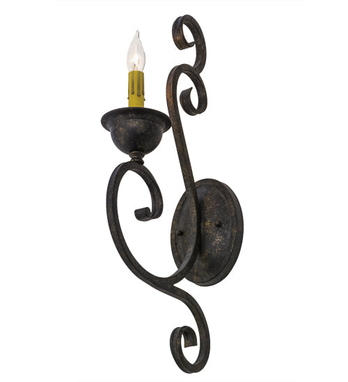 Meyda Lighting Fernando 5" Golden Bronze Wall Sconce With Ivory Faux Candlelight