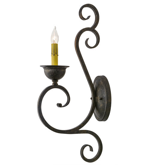 Meyda Lighting Fernando 5" Golden Bronze Wall Sconce With Ivory Faux Candlelight