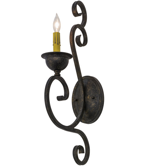 Meyda Lighting Fernando 5" Golden Bronze Wall Sconce With Ivory Faux Candlelight