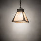 Meyda Lighting Ferro 14" Petzite Pendant Light With Silver Mica Shade Glass