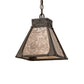 Meyda Lighting Ferro 14" Petzite Pendant Light With Silver Mica Shade Glass