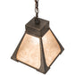 Meyda Lighting Ferro 14" Petzite Pendant Light With Silver Mica Shade Glass