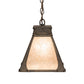 Meyda Lighting Ferro 14" Petzite Pendant Light With Silver Mica Shade Glass