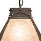 Meyda Lighting Ferro 14" Petzite Pendant Light With Silver Mica Shade Glass