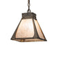 Meyda Lighting Ferro 14" Petzite Pendant Light With Silver Mica Shade Glass