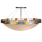 Meyda Lighting Festiva 42" 4-Light Brushed Nickel Semi-flush Mount Ceiling Light With Fleshtone Idalight Shade