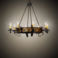 Meyda Lighting Filomena 48" 8-Light Blackwash & Gold Accent Chandelier With Ivory Faux Candlelight