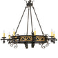 Meyda Lighting Filomena 48" 8-Light Blackwash & Gold Accent Chandelier With Ivory Faux Candlelight