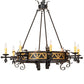 Meyda Lighting Filomena 48" 8-Light Blackwash & Gold Accent Chandelier With Ivory Faux Candlelight