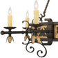 Meyda Lighting Filomena 48" 8-Light Blackwash and Gold Accents Chandelier With Ivory Faux Candlelight