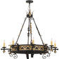 Meyda Lighting Filomena 48" 8-Light Blackwash and Gold Accents Chandelier With Ivory Faux Candlelight