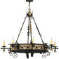 Meyda Lighting Filomena 48" 8-Light Blackwash and Gold Accents Chandelier With Ivory Faux Candlelight