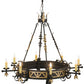 Meyda Lighting Filomena 48" 8-Light Blackwash and Gold Accents Chandelier With Ivory Faux Candlelight