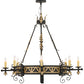 Meyda Lighting Filomena 48" 8-Light Blackwash and Gold Accents Chandelier With Ivory Faux Candlelight