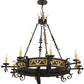 Meyda Lighting Filomena 48" 8-Light Blackwash and Gold Accents Chandelier With Ivory Faux Candlelight