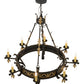 Meyda Lighting Filomena 48" 8-Light Blackwash and Gold Accents Chandelier With Ivory Faux Candlelight