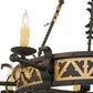 Meyda Lighting Filomena 48" 8-Light Blackwash and Gold Accents Chandelier With Ivory Faux Candlelight