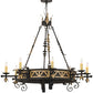 Meyda Lighting Filomena 48" 8-Light Blackwash and Gold Accents Chandelier With Ivory Faux Candlelight