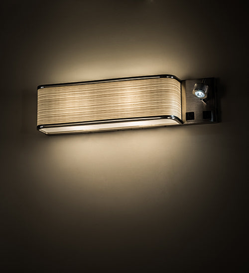 Meyda Lighting Finley 24" 3-Light Brushed Nickel Wall Sconce With Beige & White Statuario Idalight Shade