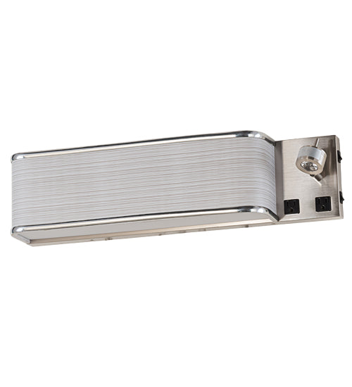 Meyda Lighting Finley 24" 3-Light Brushed Nickel Wall Sconce With Beige & White Statuario Idalight Shade