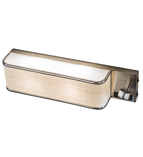 Meyda Lighting Finley 24" 3-Light Brushed Nickel Wall Sconce With Beige & White Statuario Idalight Shade