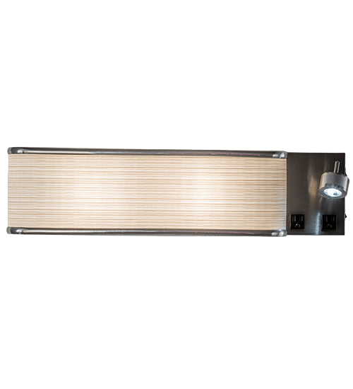 Meyda Lighting Finley 24" 3-Light Brushed Nickel Wall Sconce With Beige & White Statuario Idalight Shade