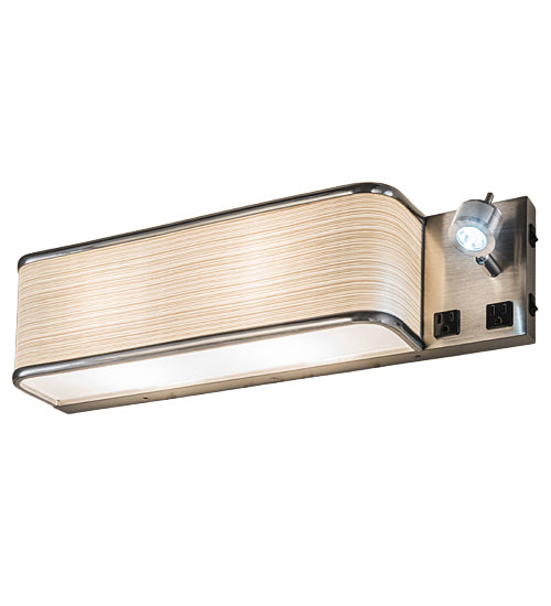 Meyda Lighting Finley 24" 3-Light Brushed Nickel Wall Sconce With Beige & White Statuario Idalight Shade