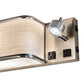 Meyda Lighting Finley 24" 3-Light Brushed Nickel Wall Sconce With Beige & White Statuario Idalight Shade