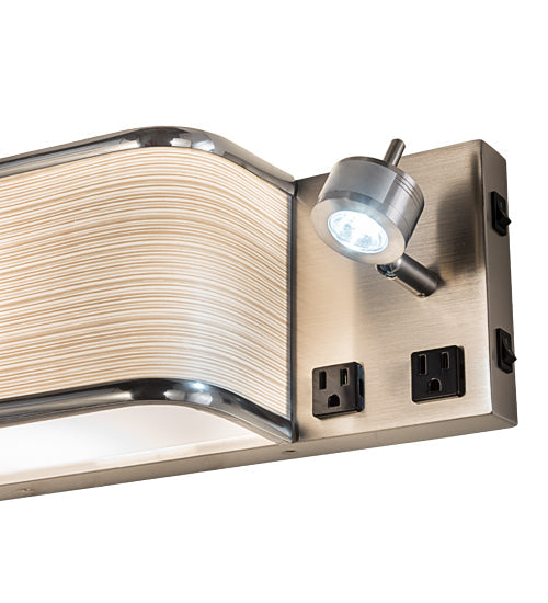 Meyda Lighting Finley 24" 3-Light Brushed Nickel Wall Sconce With Beige & White Statuario Idalight Shade