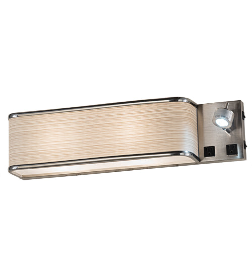 Meyda Lighting Finley 24" 3-Light Brushed Nickel Wall Sconce With Beige & White Statuario Idalight Shade