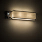 Meyda Lighting Finley 24" 3-Light Nickel Wall Sconce With Beige Textrene & White Statuario Idalight Shade