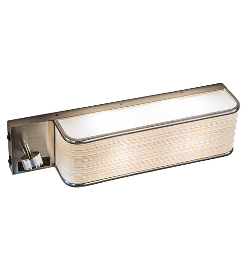 Meyda Lighting Finley 24" 3-Light Nickel Wall Sconce With Beige Textrene & White Statuario Idalight Shade