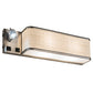 Meyda Lighting Finley 24" 3-Light Nickel Wall Sconce With Beige Textrene & White Statuario Idalight Shade