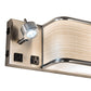 Meyda Lighting Finley 24" 3-Light Nickel Wall Sconce With Beige Textrene & White Statuario Idalight Shade