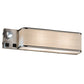 Meyda Lighting Finley 24" 3-Light Nickel Wall Sconce With Beige Textrene & White Statuario Idalight Shade