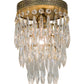 Meyda Lighting Finnimore 6" Antique Brass Flush Mount Light With Clear Crystal Shade Glass