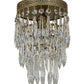 Meyda Lighting Finnimore 6" Antique Brass Flush Mount Light With Clear Crystal Shade Glass