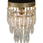 Meyda Lighting Finnimore 6" Antique Brass Flush Mount Light With Clear Crystal Shade Glass