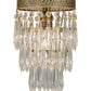 Meyda Lighting Finnimore 6" Antique Brass Flush Mount Light With Clear Crystal Shade Glass