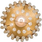 Meyda Lighting Finnimore 6" Antique Brass Flush Mount Light With Clear Crystal Shade Glass