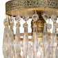 Meyda Lighting Finnimore 6" Antique Brass Flush Mount Light With Clear Crystal Shade Glass