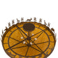 Meyda Lighting Fishtracks 48" 6-Light Cafe Noir Semi-flush Mount Ceiling Light With Amber Mica Shade Glass