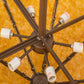 Meyda Lighting Fishtracks 48" 6-Light Cafe Noir Semi-flush Mount Ceiling Light With Amber Mica Shade Glass