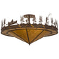 Meyda Lighting Fishtracks 48" 6-Light Cafe Noir Semi-flush Mount Ceiling Light With Amber Mica Shade Glass