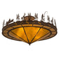 Meyda Lighting Fishtracks 48" 6-Light Cafe Noir Semi-flush Mount Ceiling Light With Amber Mica Shade Glass