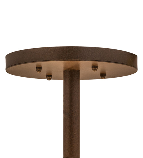 Meyda Lighting Fishtracks 48" 6-Light Cafe Noir Semi-flush Mount Ceiling Light With Amber Mica Shade Glass